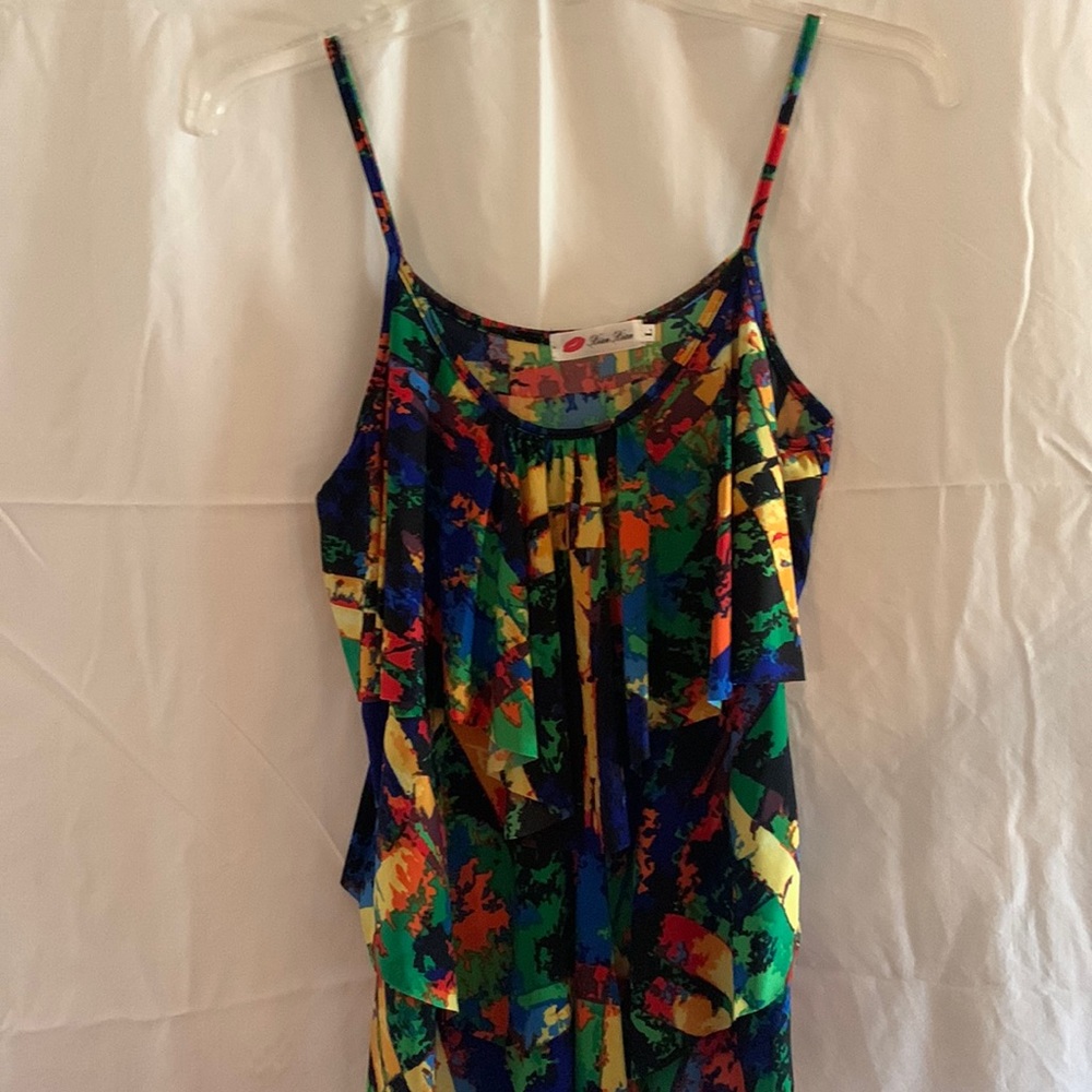 Multi color tiered summer top